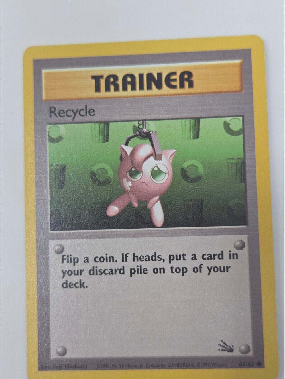 Pokémon Recycle 61/62 1999 Fossil Trainer Card Keiji Kinebuchi